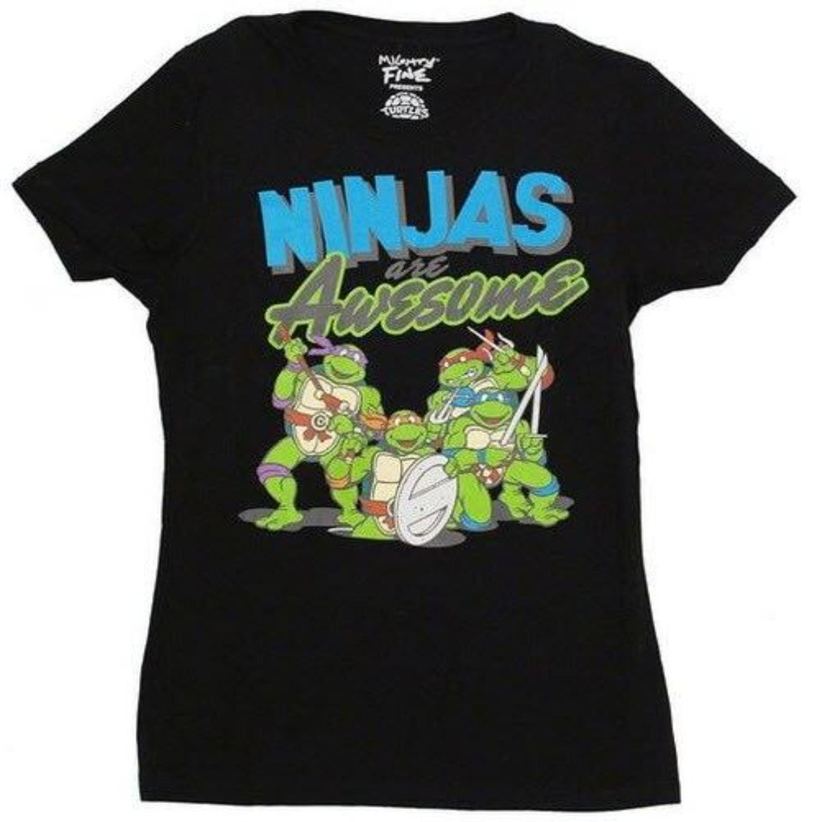 Teenage Mutant Ninja Turtles Ninjas Are Awesome Juniors Black T