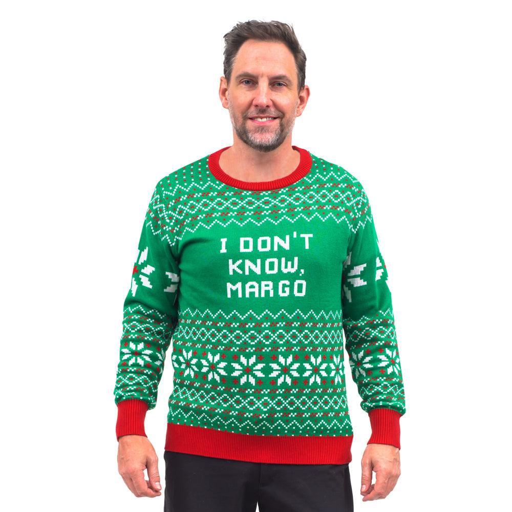 Todd and Margo Why is The Carpet Wet I Don’t Know Knitted Ugly Christmas Sweater - TVStoreOnline
