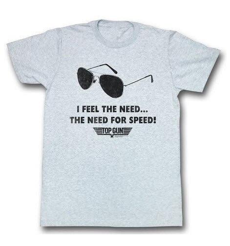 Top Gun I Feel The Need For Speed Heather Gray Adult T-shirt - Top