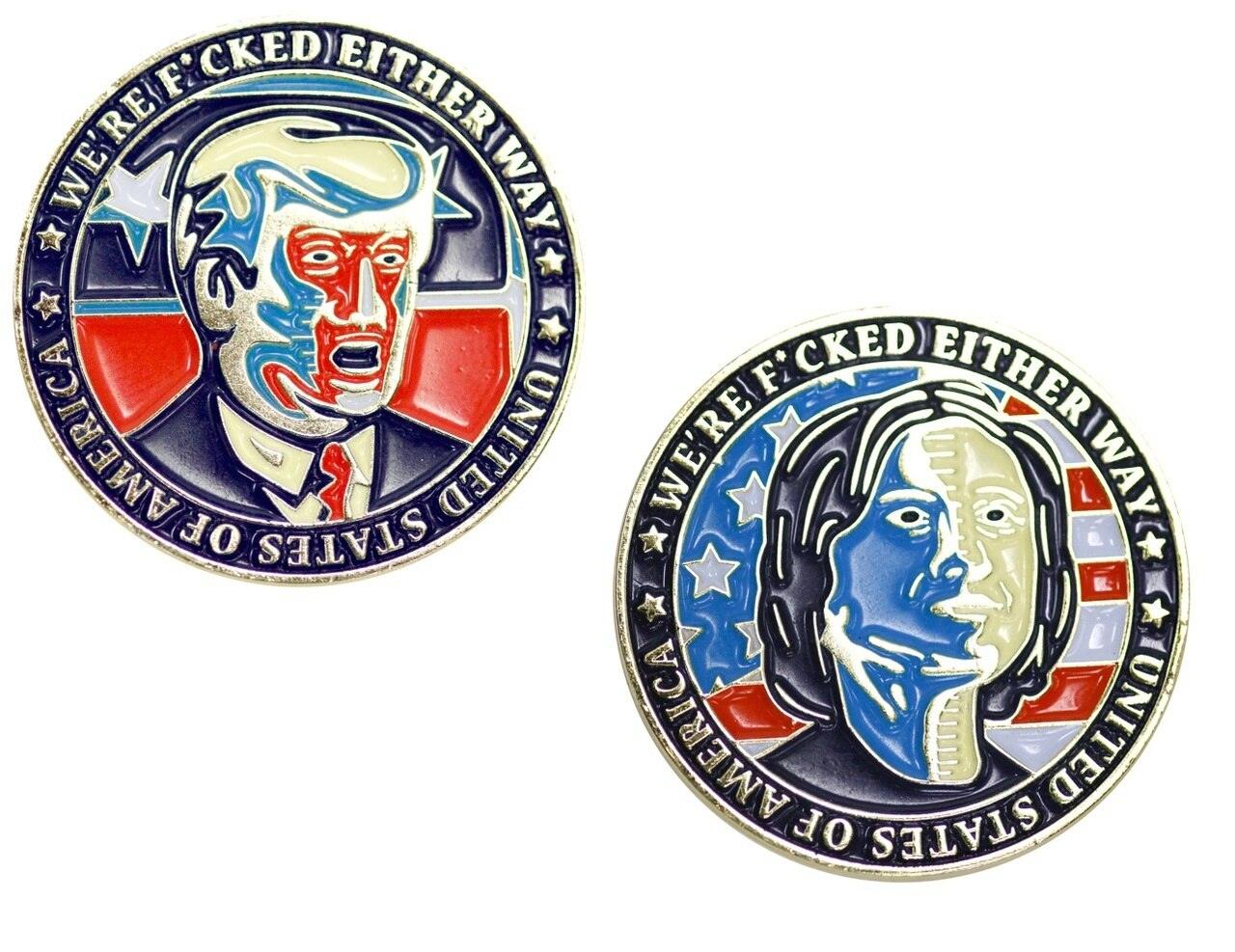 Trump Clinton Fcked Either Way Flip Coin-tvso