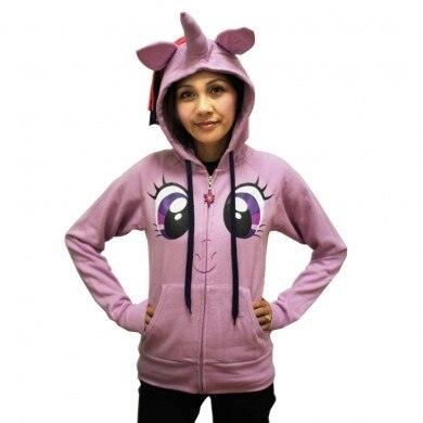 Twilight Sparkle Face Lilac Costume Hoodie with Mane & Horn-tvso