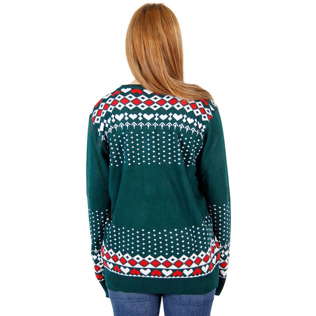 Ugly Christmas Sweater Flashing Nose Reindeer Sweater-tvso