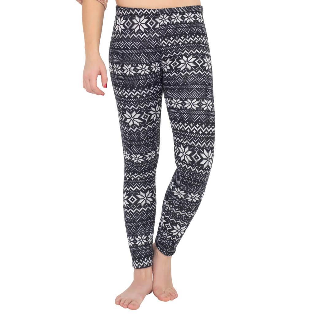 Ugly SNOWFLAKES Pattern BLACK Christmas Leggings-tvso