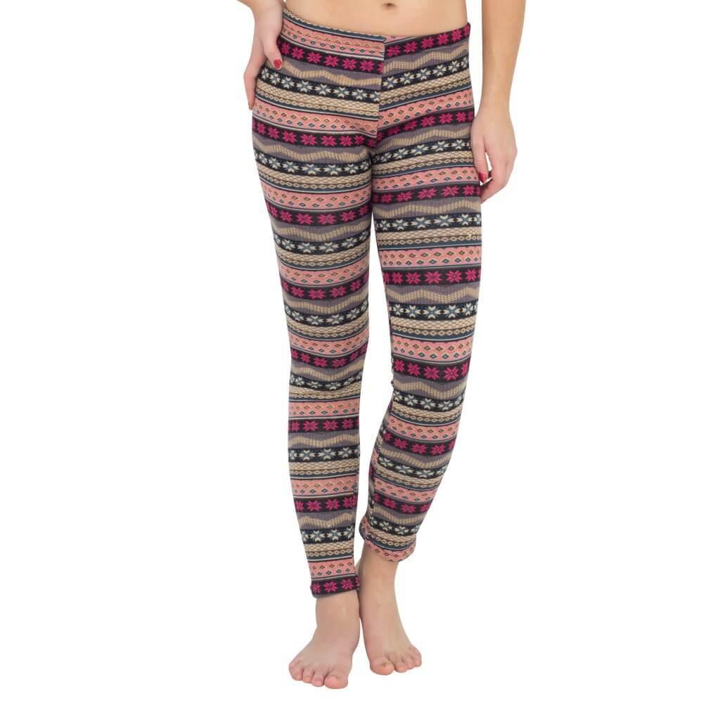 Ugly SNOWFLAKES Pattern PINK GRAY Christmas Leggings-tvso