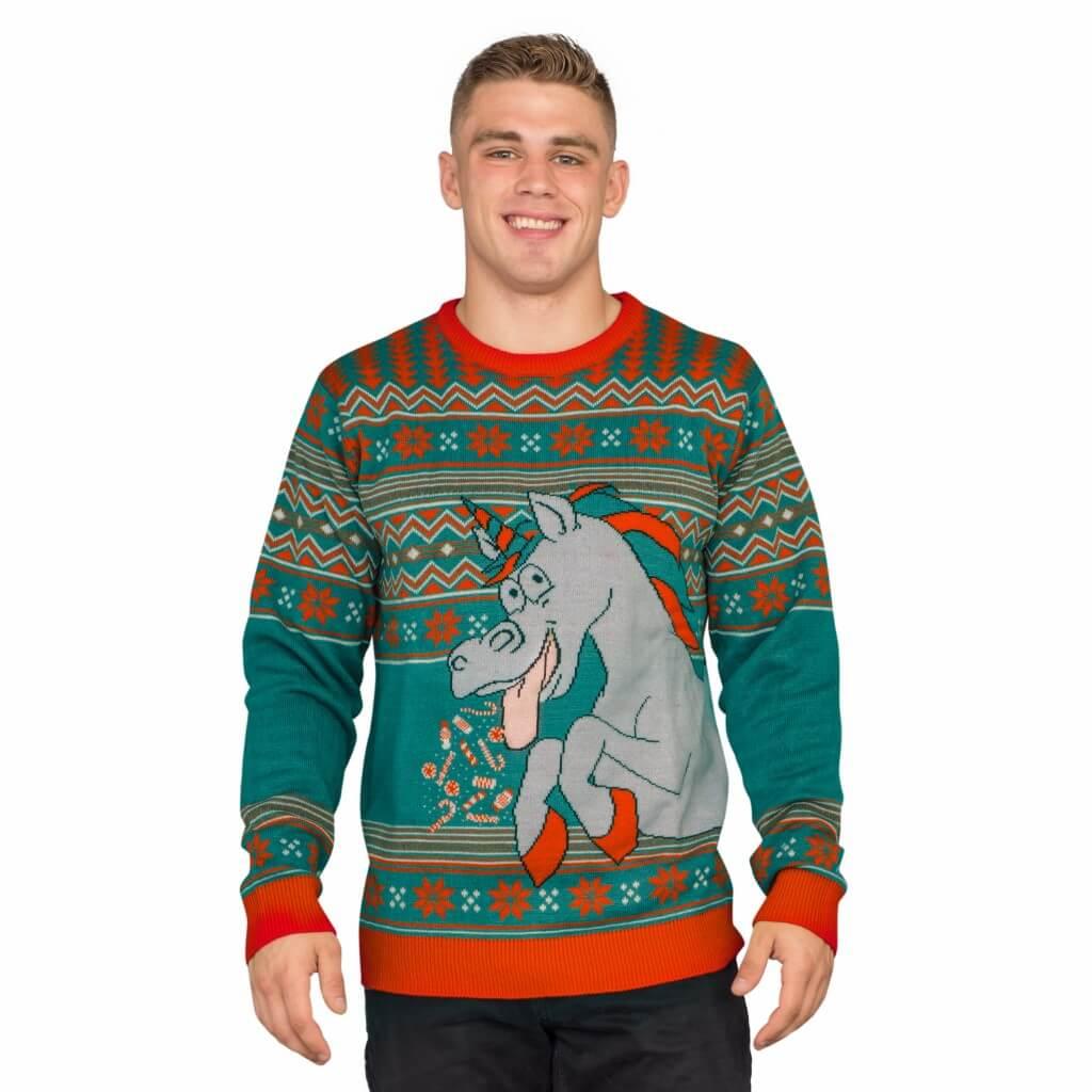 Unicorn Candy Canes and Star Dust Ugly Christmas Sweater - TVStoreOnline