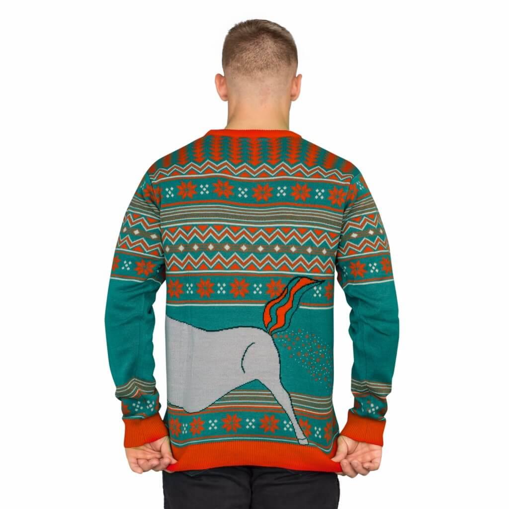 Unicorn Candy Canes and Star Dust Ugly Christmas Sweater 3