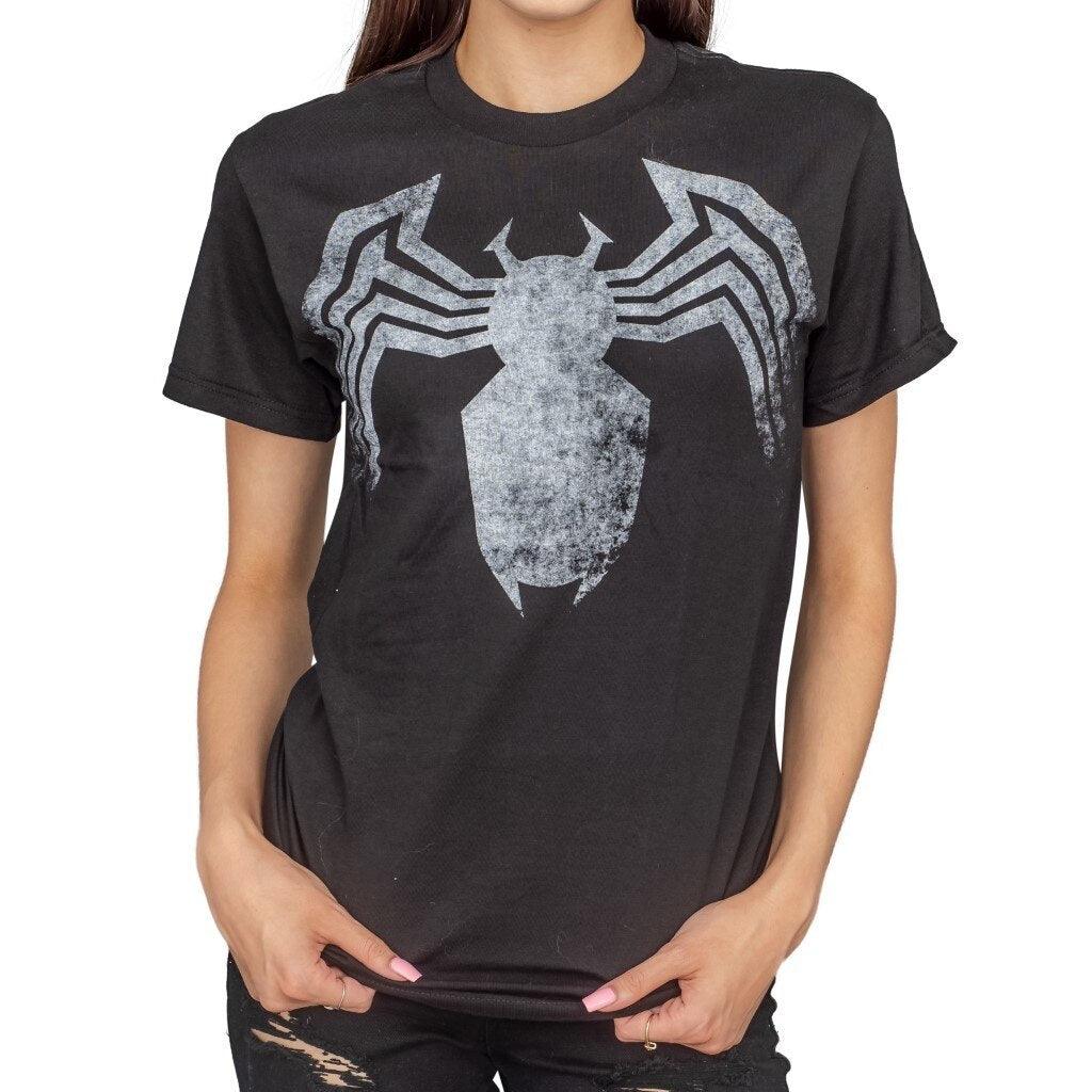 Venom Spider Legs Faded Black T-shirt-tvso