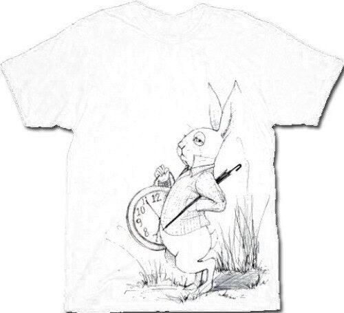 White Rabbit Clock Men's T-Shirt-tvso