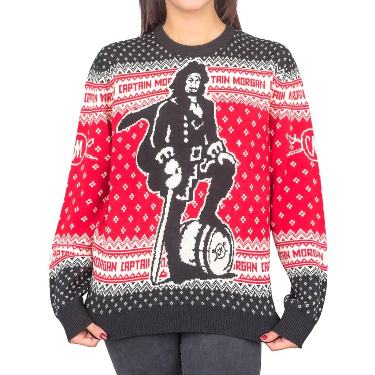 Women's Captain Morgan The Standing Captain Ugly Christmas Sweater - TVStoreOnline