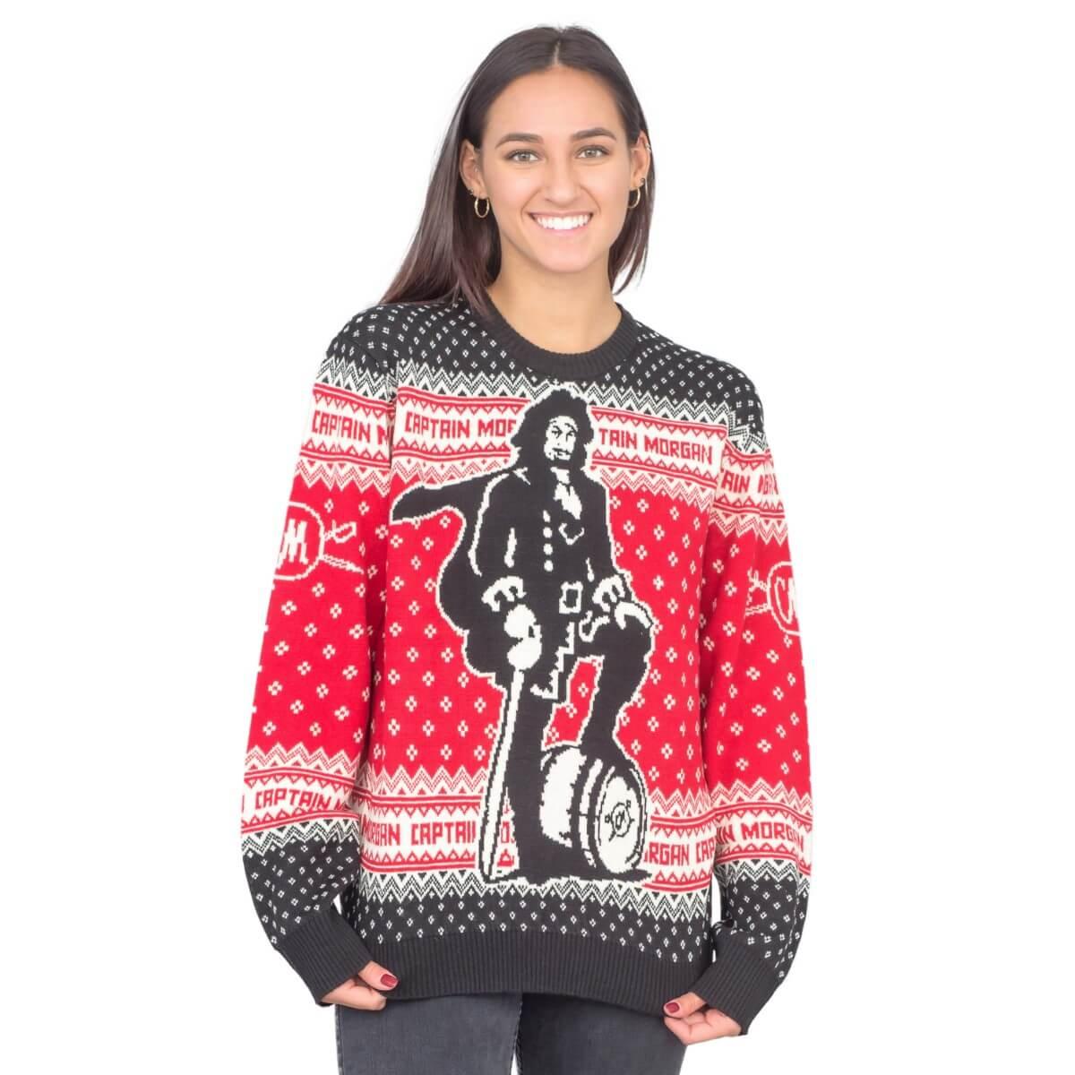 Women's Captain Morgan The Standing Captain Ugly Christmas Sweater - TVStoreOnline