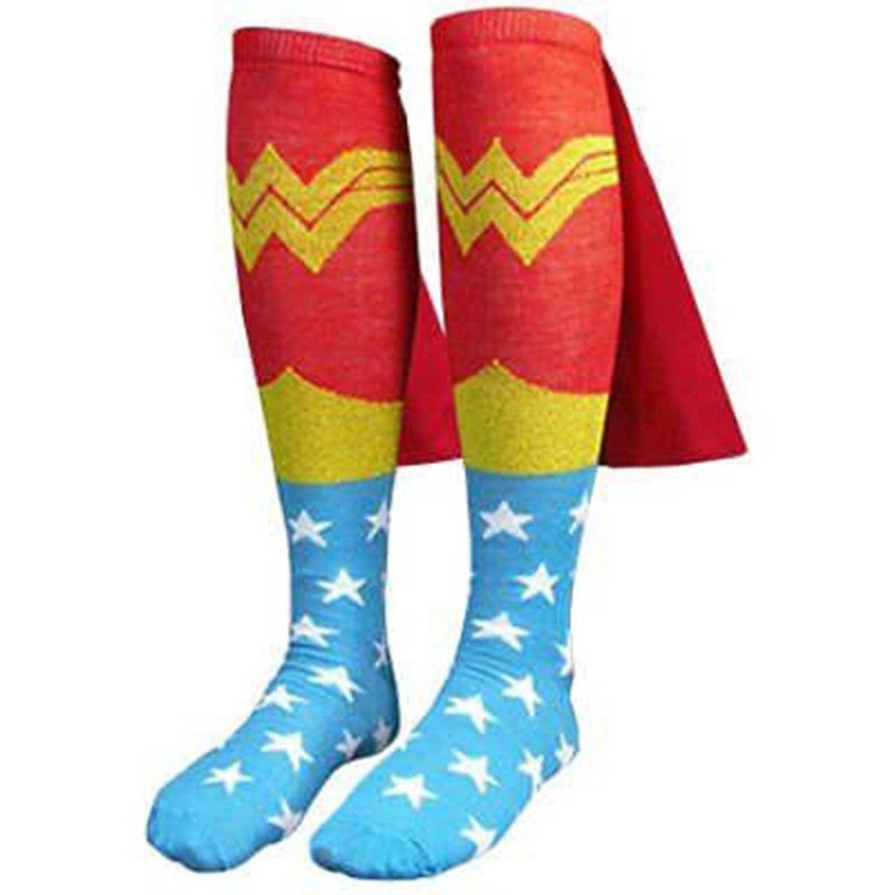 Womens Knee High Wonder Woman Cape Sock-tvso