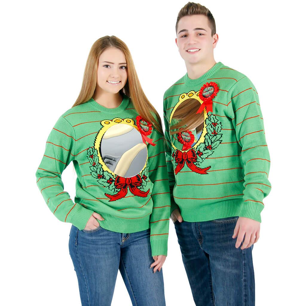 Women's Ugliest Sweater Award Humorous Ugly Christmas Sweater (with Mirror) - TVStoreOnline