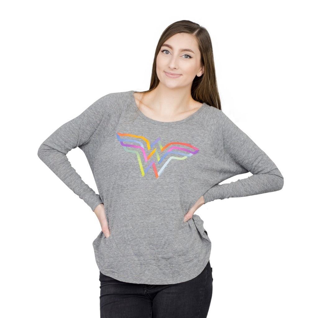Wonder Woman Rainbow Logo Long Sleeve T-Shirt-tvso