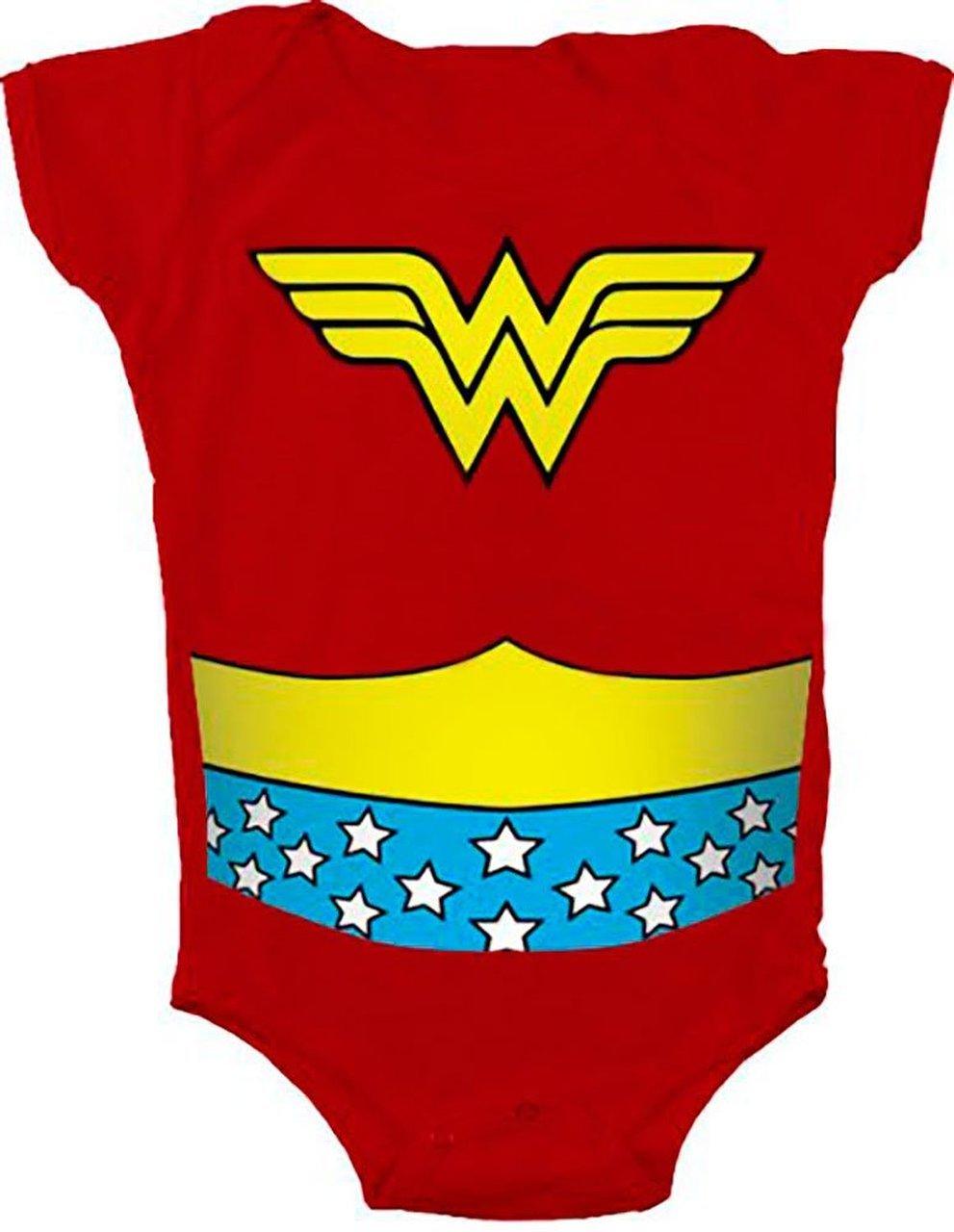 Wonder Woman Uniform Costume Red Snapsuit Baby Romper-tvso