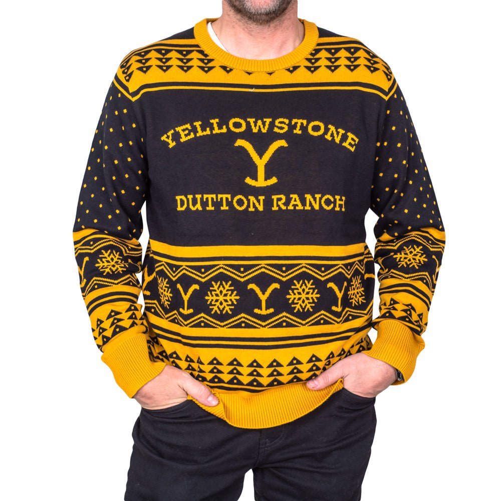 Yellowstone Ranch Logo Adult Unisex Ugly Christmas Sweater - TVStoreOnline