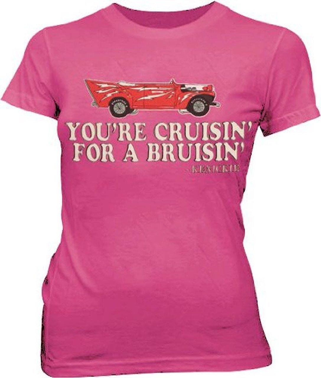 Grease You're Cruisin' For A Bruisin Kenickie Hot Pink Juniors Tshirt