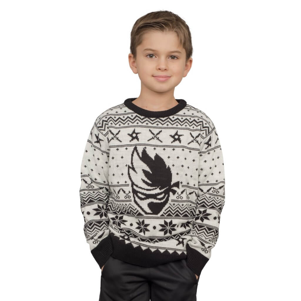 Youth Fortnite Ninja Logo Christmas Sweater - TVStoreOnline