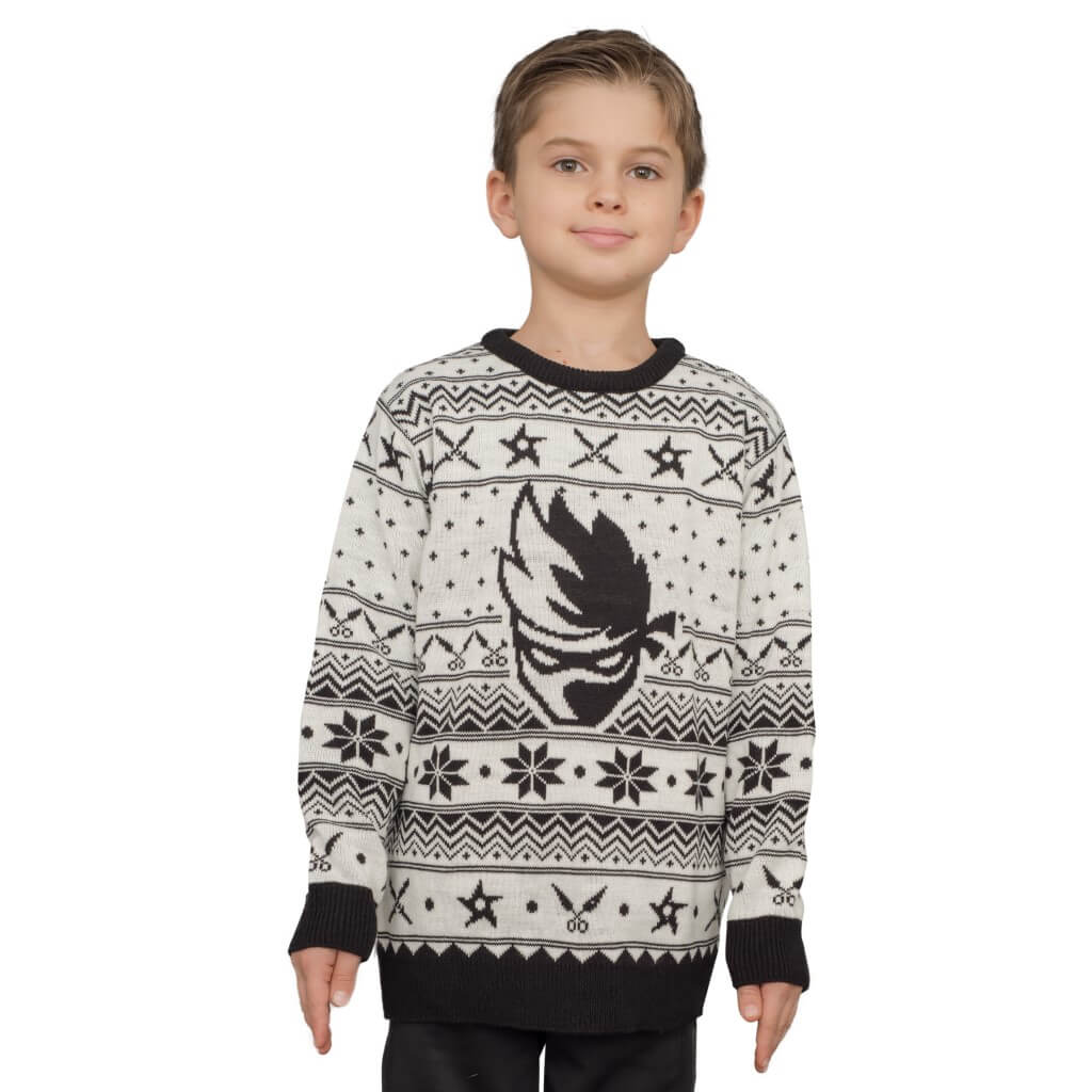 Youth Fortnite Ninja Logo Christmas Sweater - TVStoreOnline