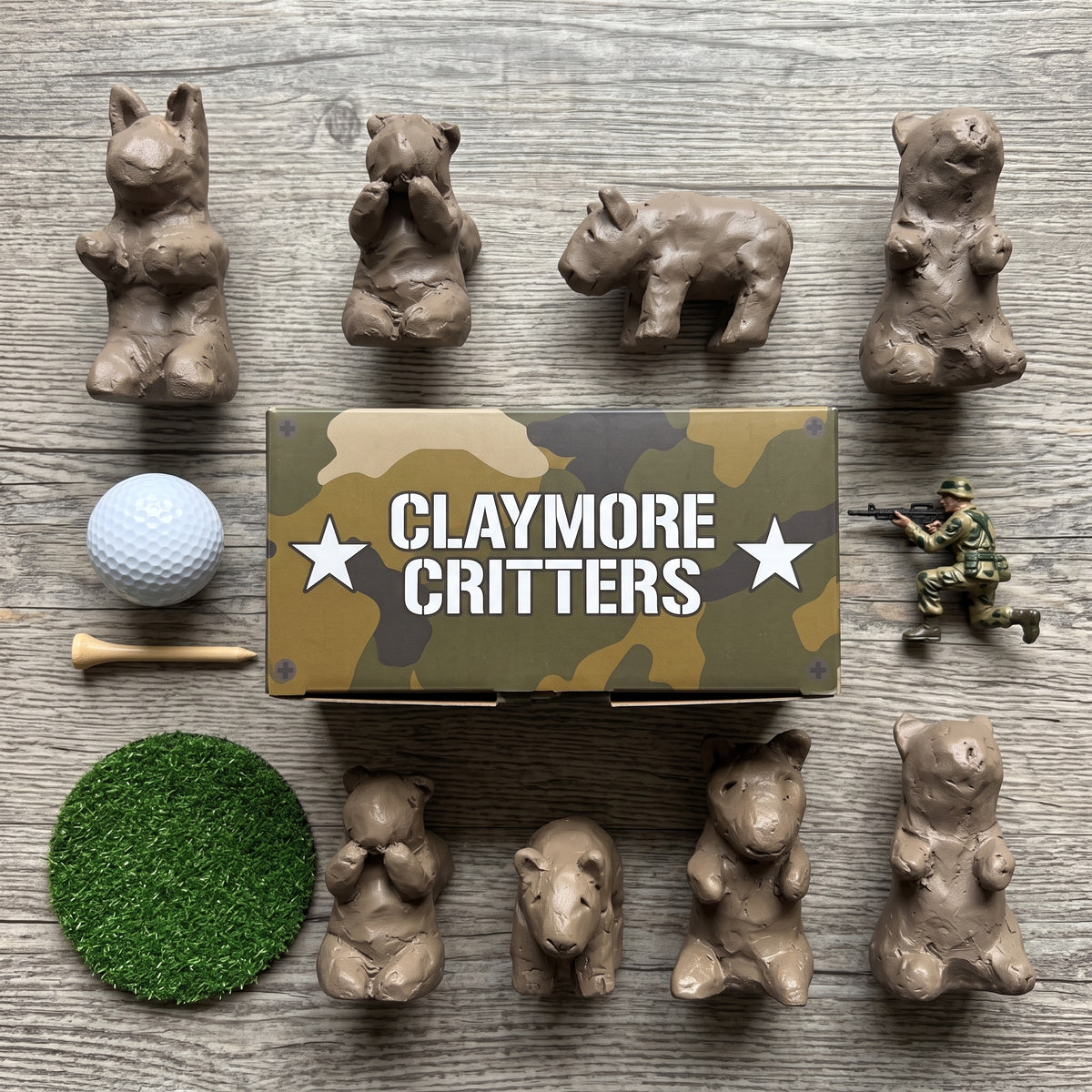 Carl Speckler's Claymore Critters Clay Collectable Figures Holiday Gift Idea Set