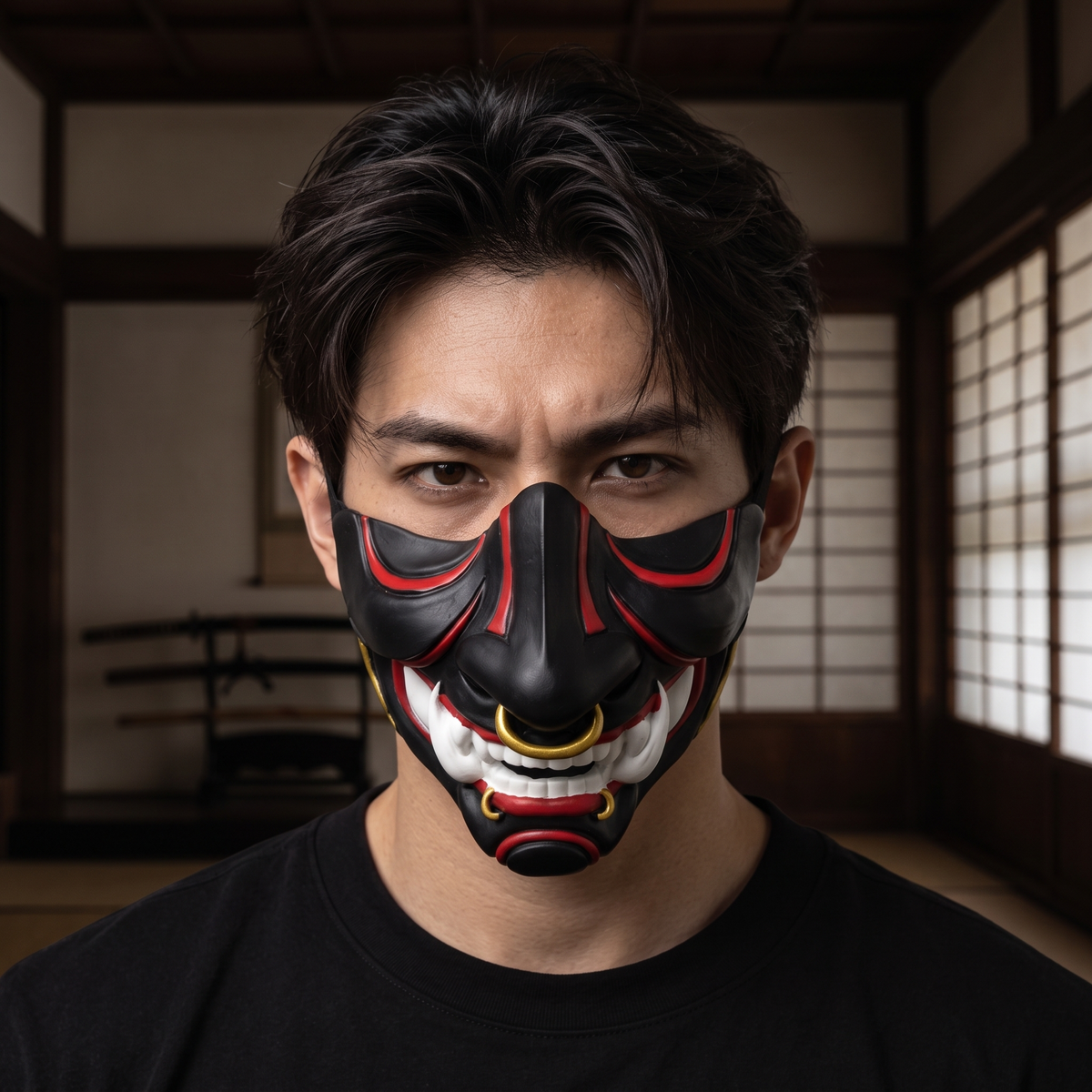 Adult Unisex Traditional Japanese Halloween Cosplay Costume Masks (4 Styles)