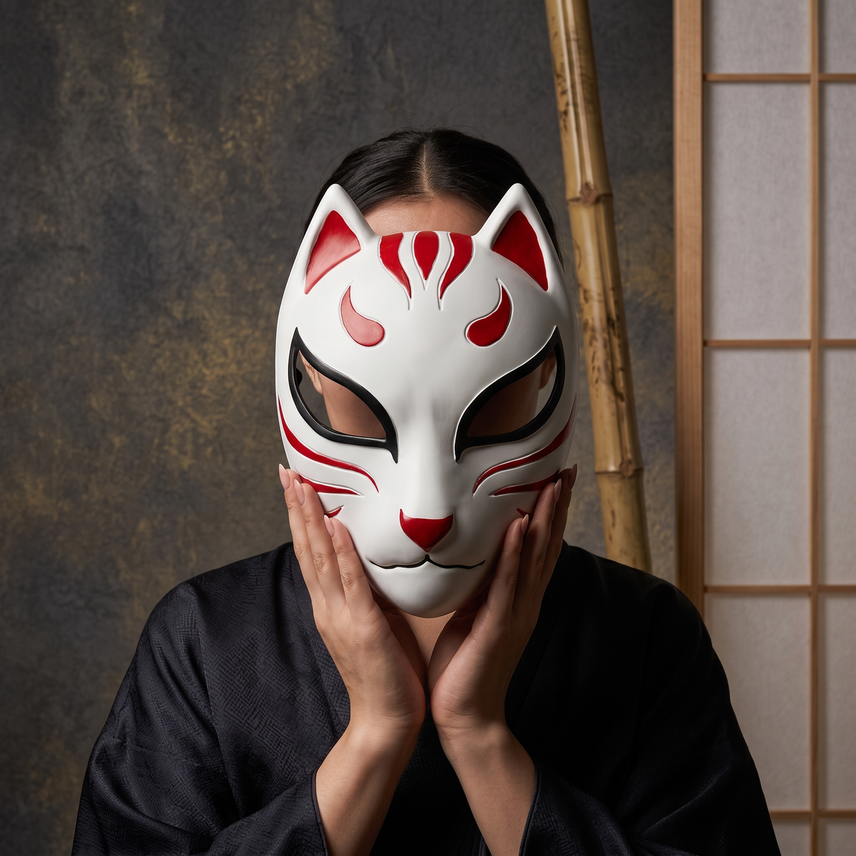 Adult Unisex Traditional Japanese Halloween Cosplay Costume Masks (4 Styles)