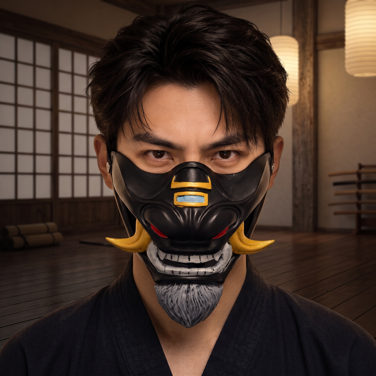 Adult Unisex Traditional Japanese Halloween Cosplay Costume Masks (4 Styles)
