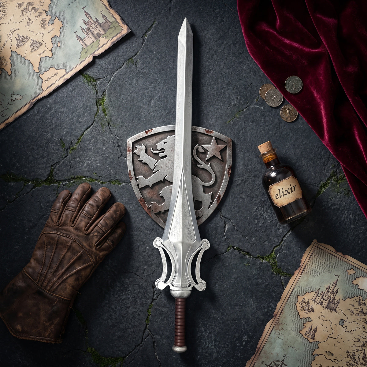 Replica Blond Master Hero Halloween Cosplay Costume Prop Accessory Sword