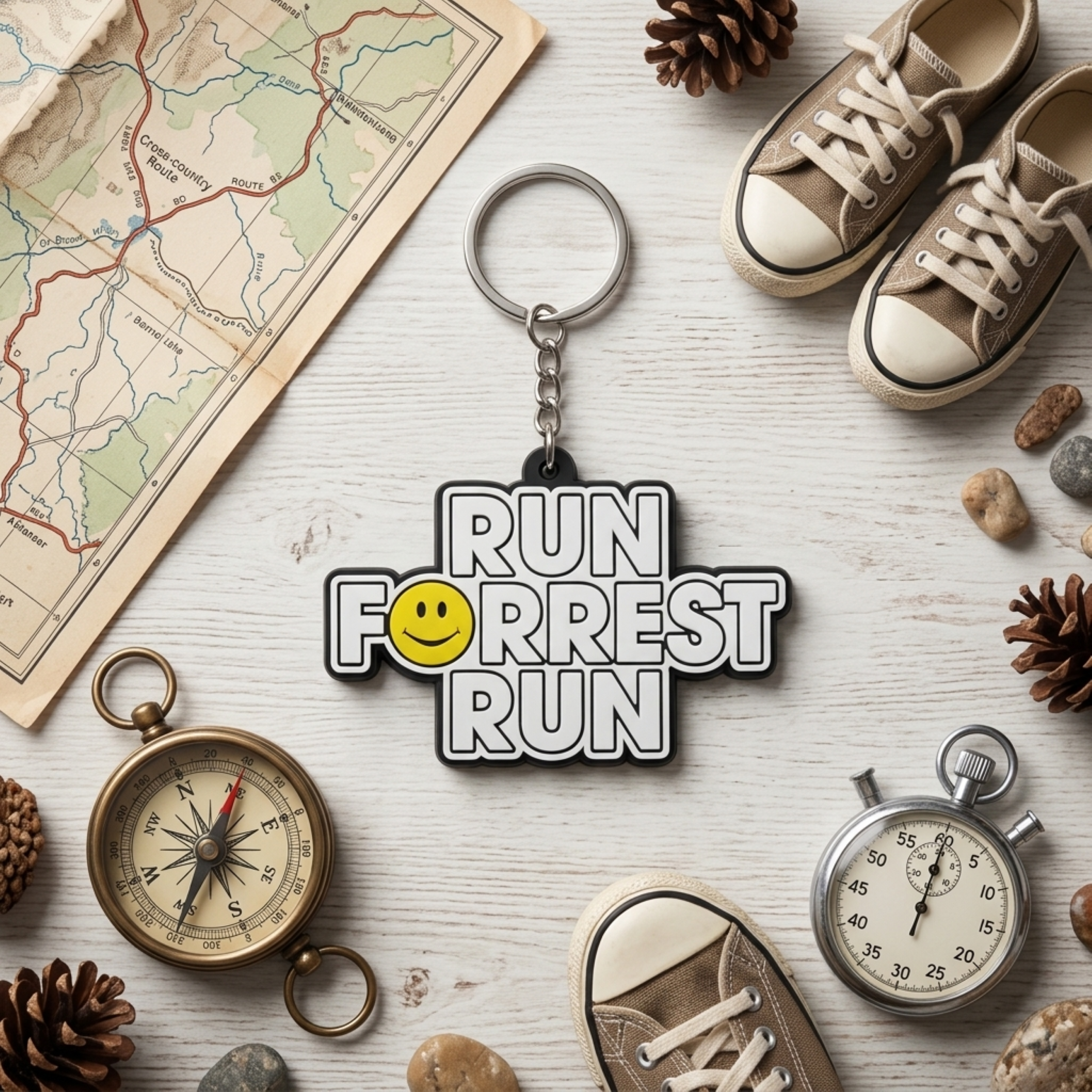 Run Forrest Run Keychain 1990s Nostalgia Gift