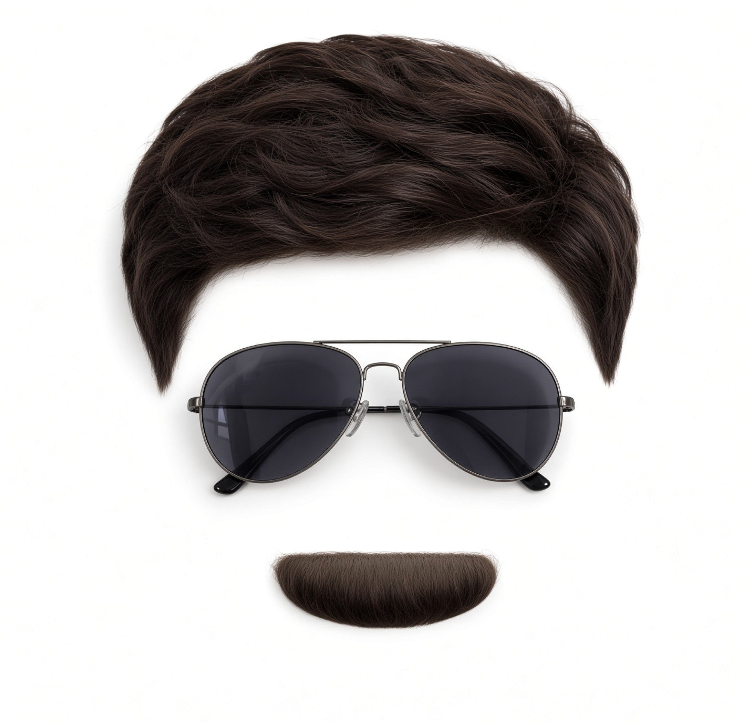 Limu Emu Adult Unisex Halloween Wig, Glasses & Mustache Cosplay Costume Set