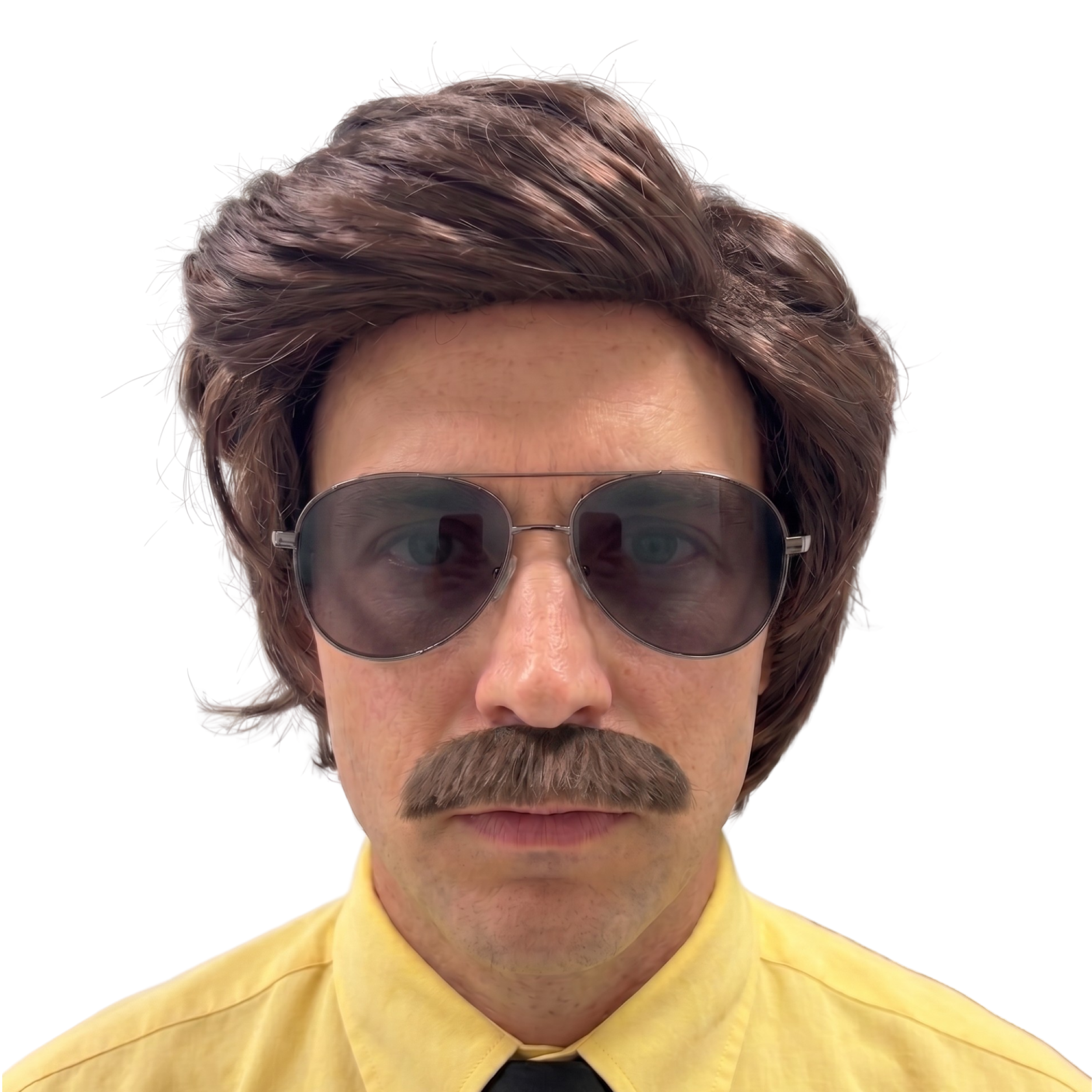 Limu Emu Adult Unisex Halloween Wig, Glasses & Mustache Cosplay Costume Set