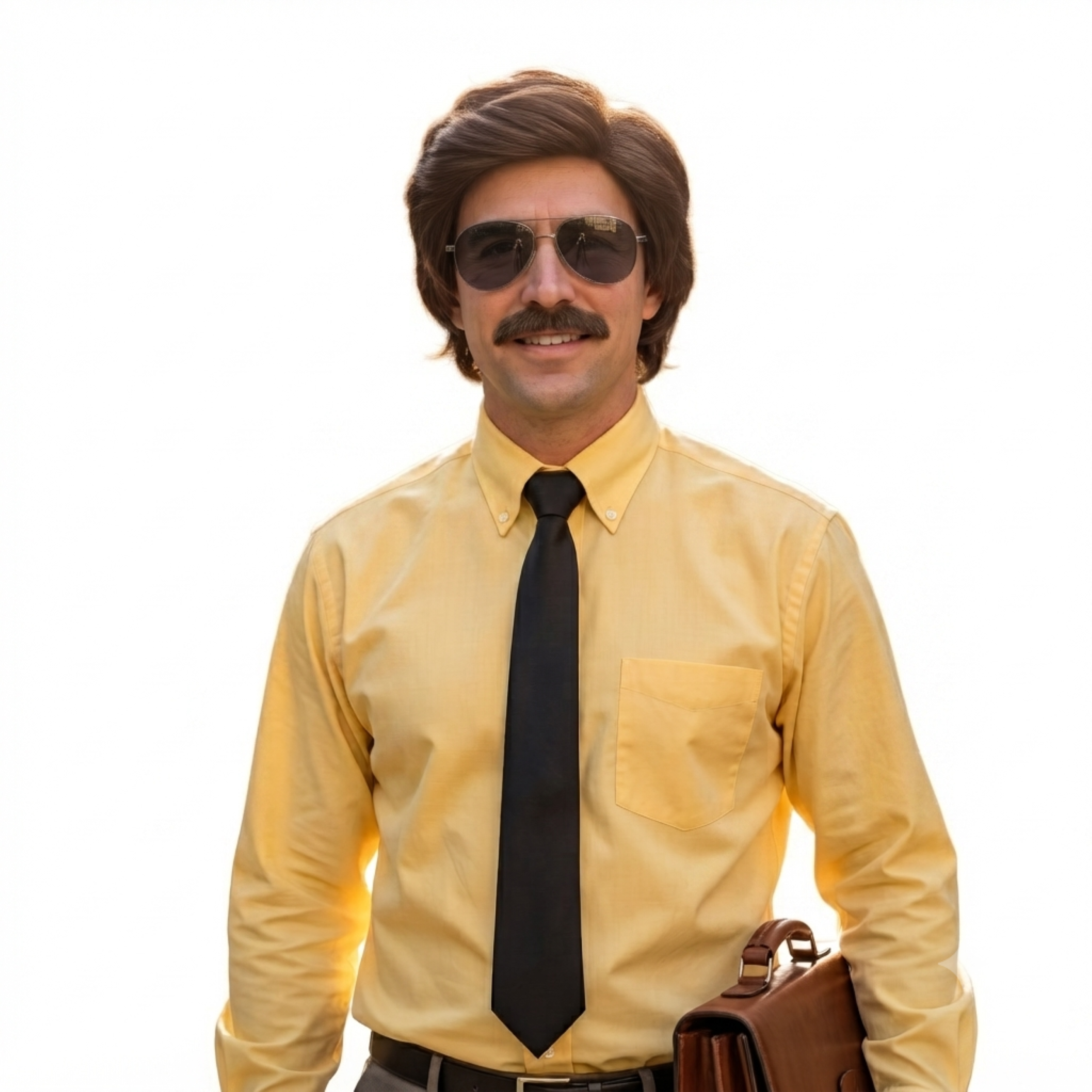 Limu Emu Adult Unisex Halloween Wig, Glasses & Mustache Cosplay Costume Set