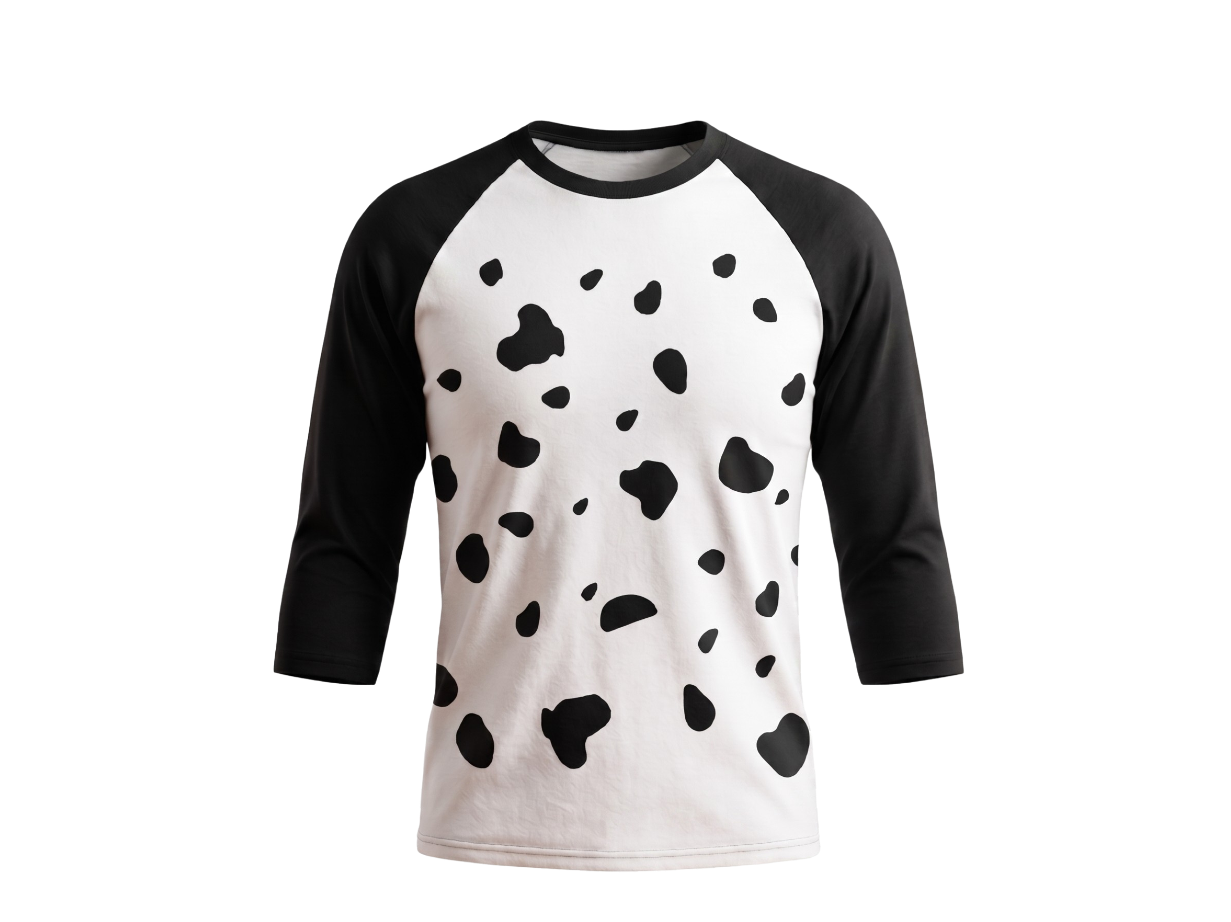 Dalmatian Shirt 3/4 Sleeve Raglan Adult Unisex Halloween Cosplay Costume Shirt