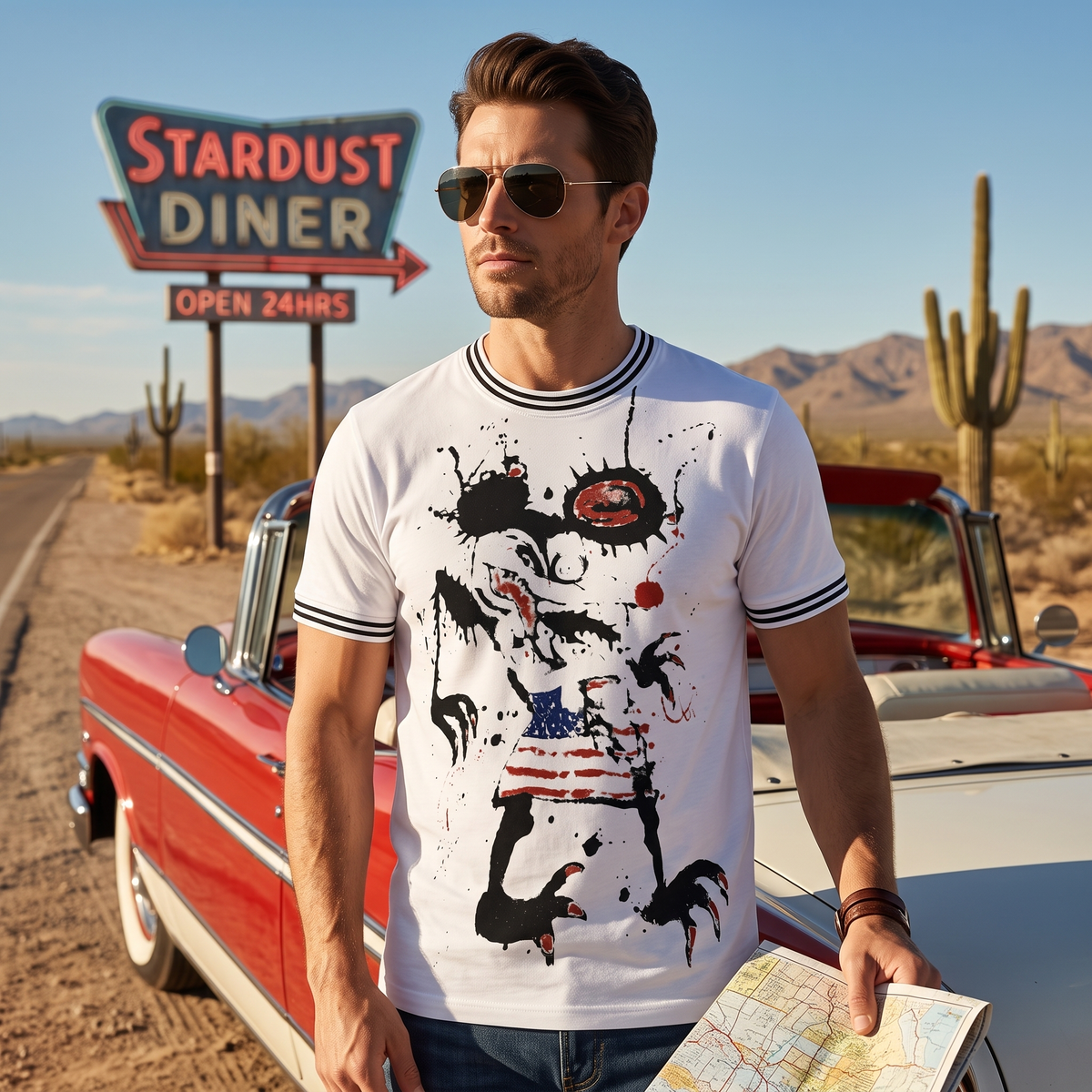 Fear and Loathing Ralph Artist-Inspired Adult Unisex Mouse Flag T-Shirt