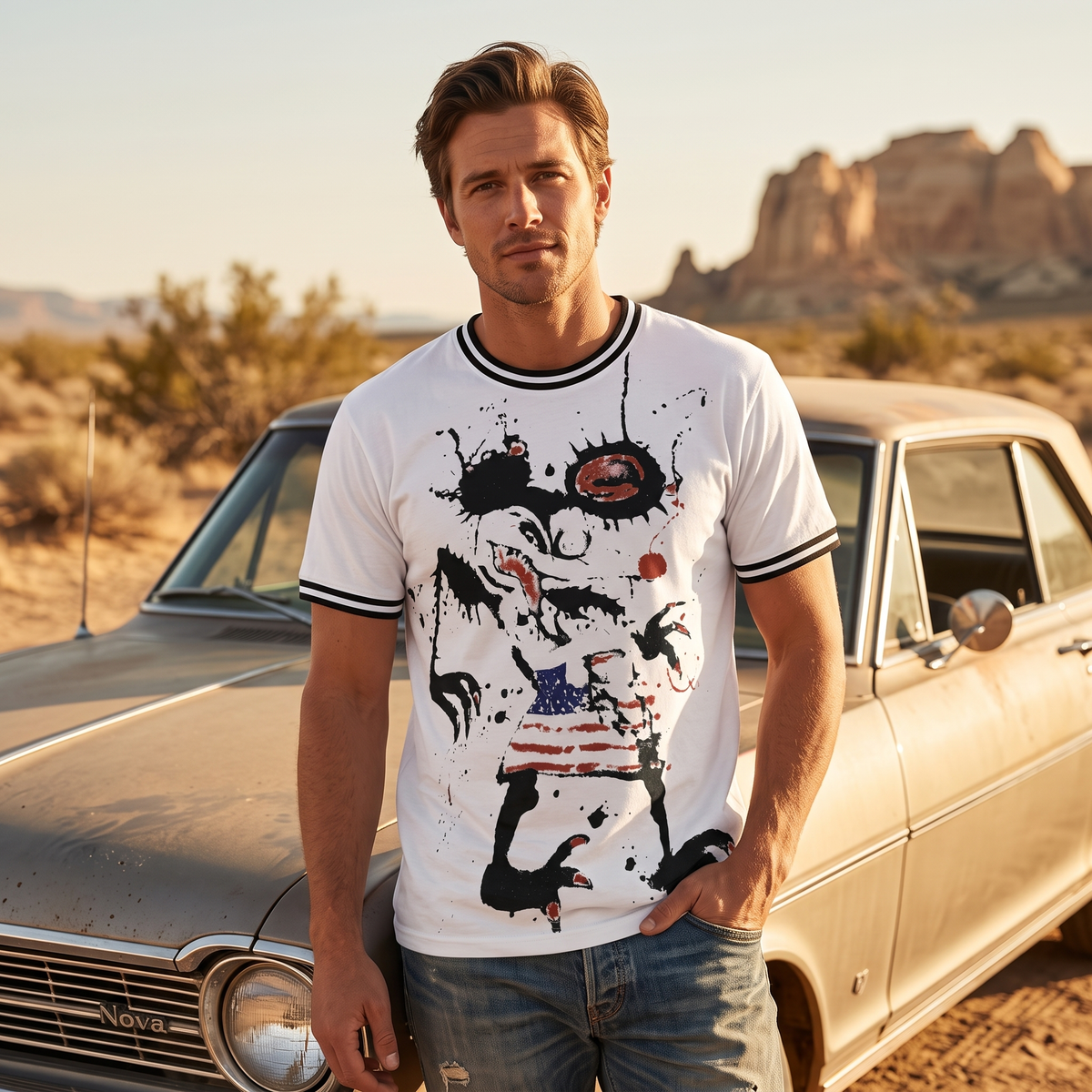 Fear and Loathing Ralph Artist-Inspired Adult Unisex Mouse Flag T-Shirt