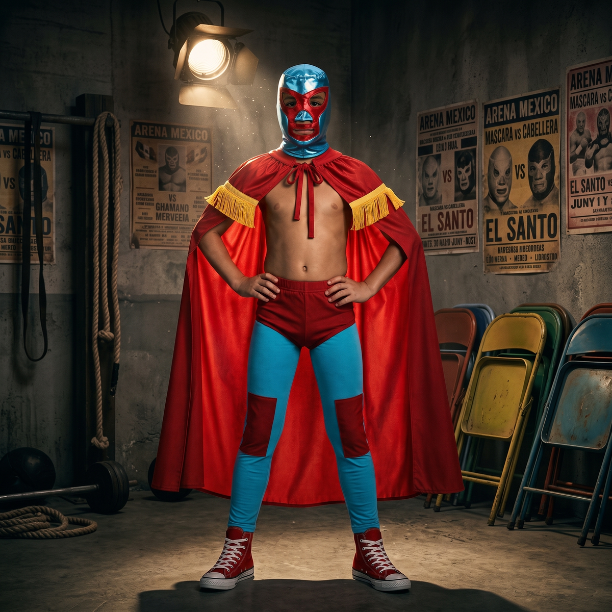 Kids Youth Replica Luchador Wrestler Halloween Cosplay Costume Set