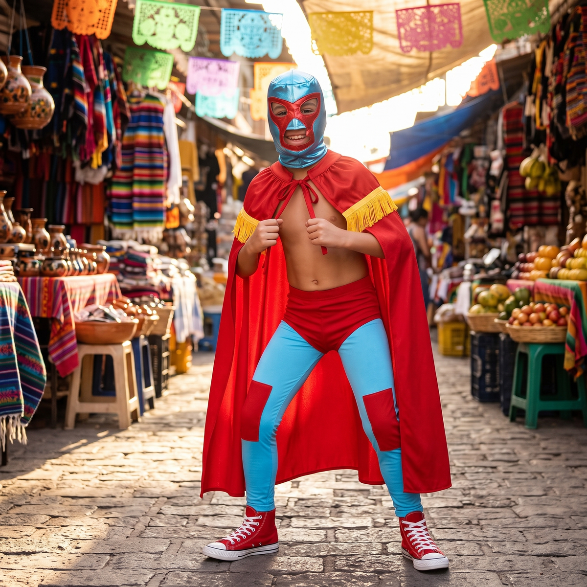 Kids Youth Replica Luchador Wrestler Halloween Cosplay Costume Set