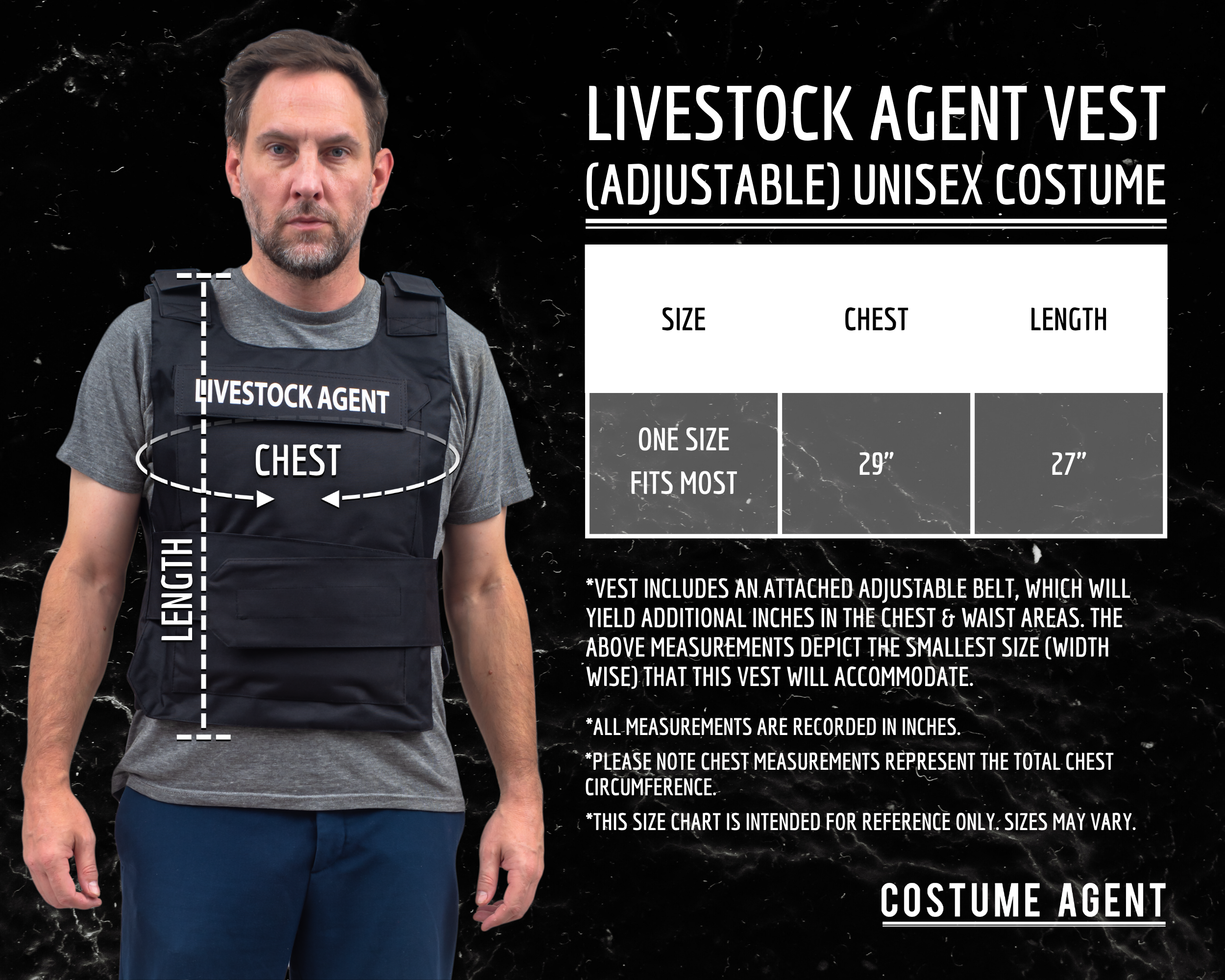 Livestock Agent Wyoming Police Vest Halloween Costume Cosplay