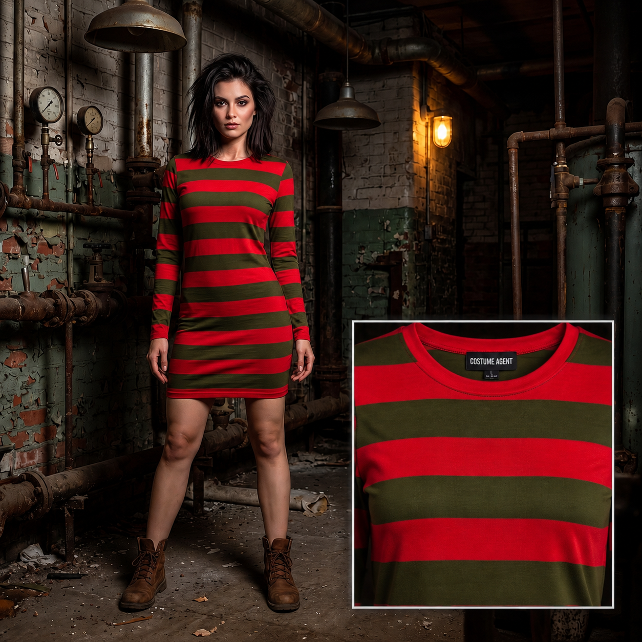 Freddy NOES 1980s Retro Horror Women's Halloween Cosplay Costume Dress
