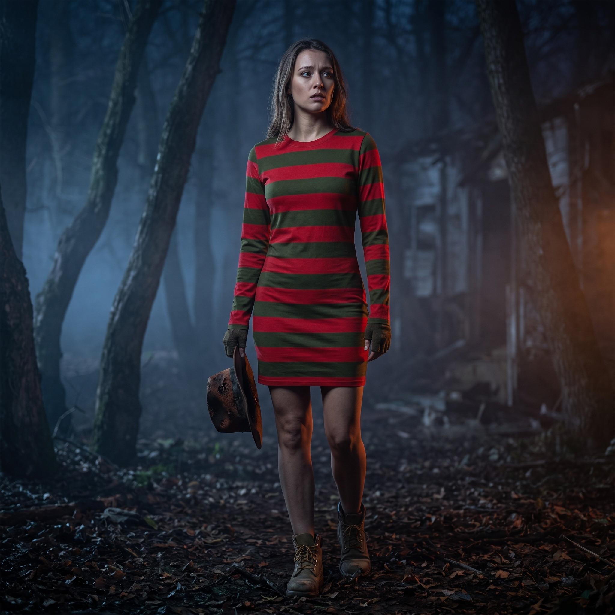 Freddy NOES 1980s Retro Horror Women's Halloween Cosplay Costume Dress