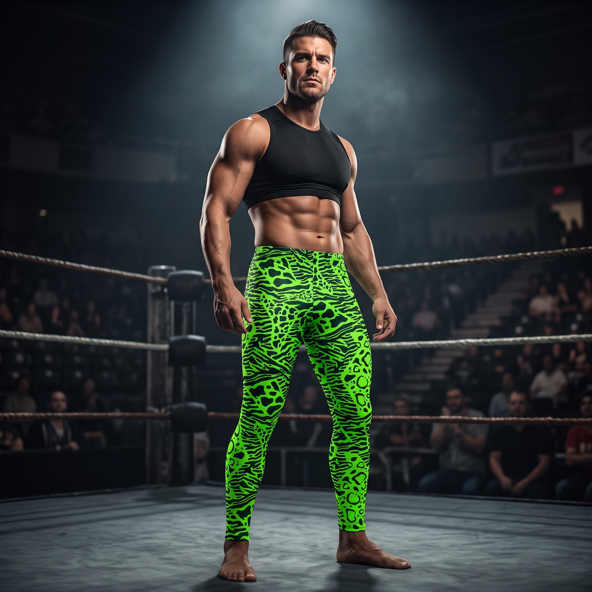 1980s Retro Style Neon Wrestling Aerobics Adult Unisex Spandex Pants