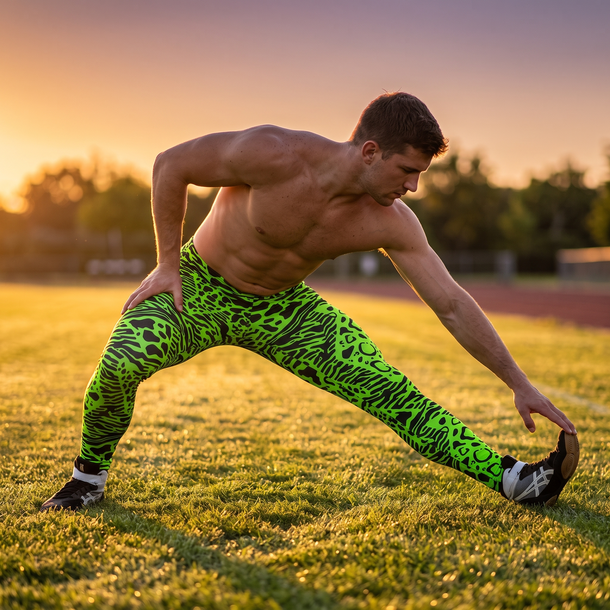 1980s Retro Style Neon Wrestling Aerobics Adult Unisex Spandex Pants