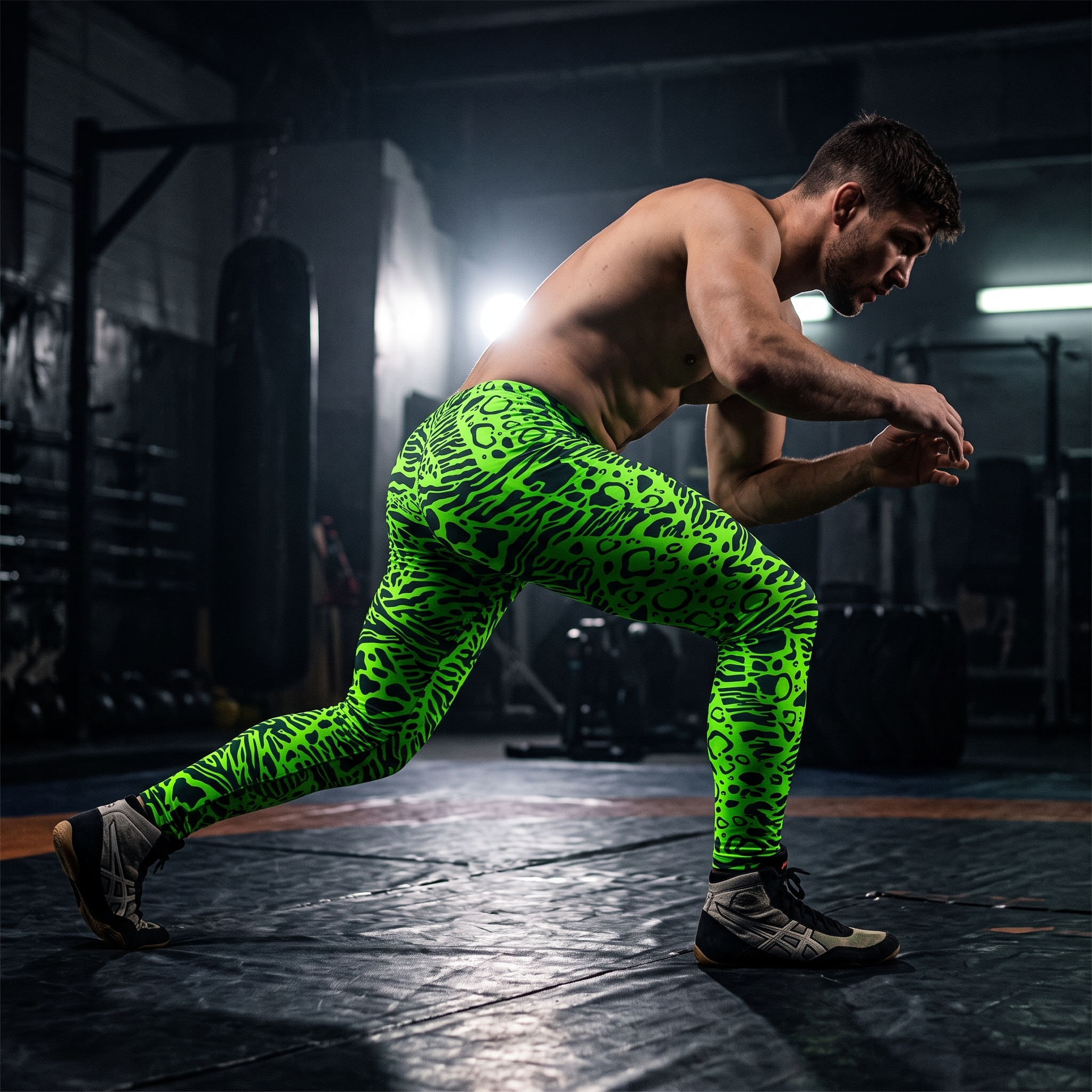 1980s Retro Style Neon Wrestling Aerobics Adult Unisex Spandex Pants