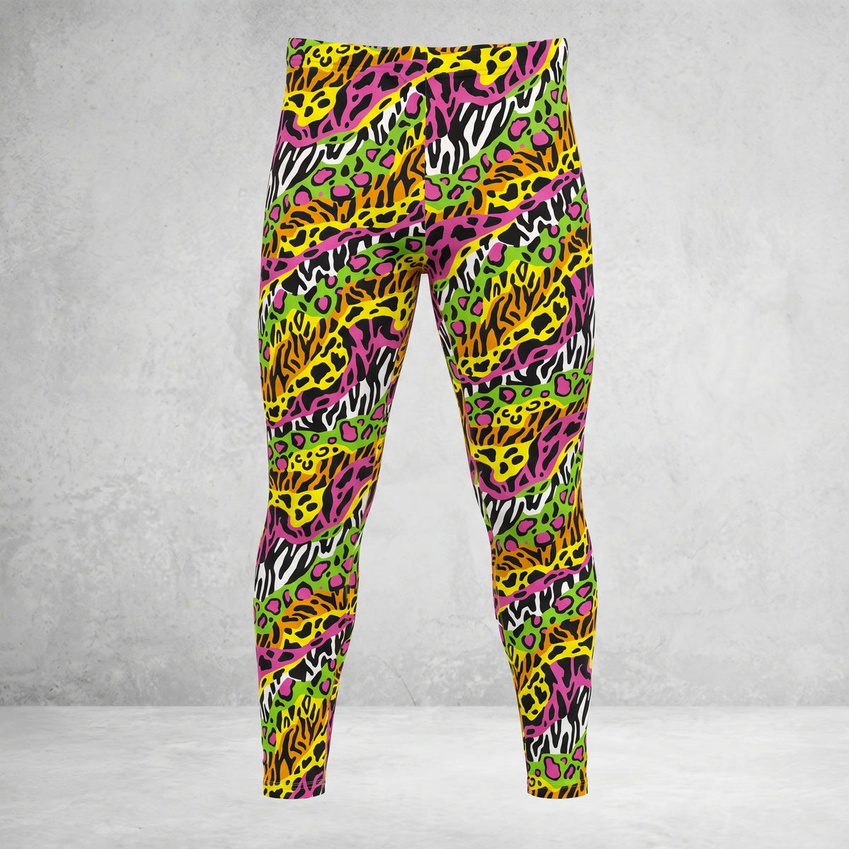 1980s Retro Style Neon Wrestling Aerobics Adult Spandex Pants