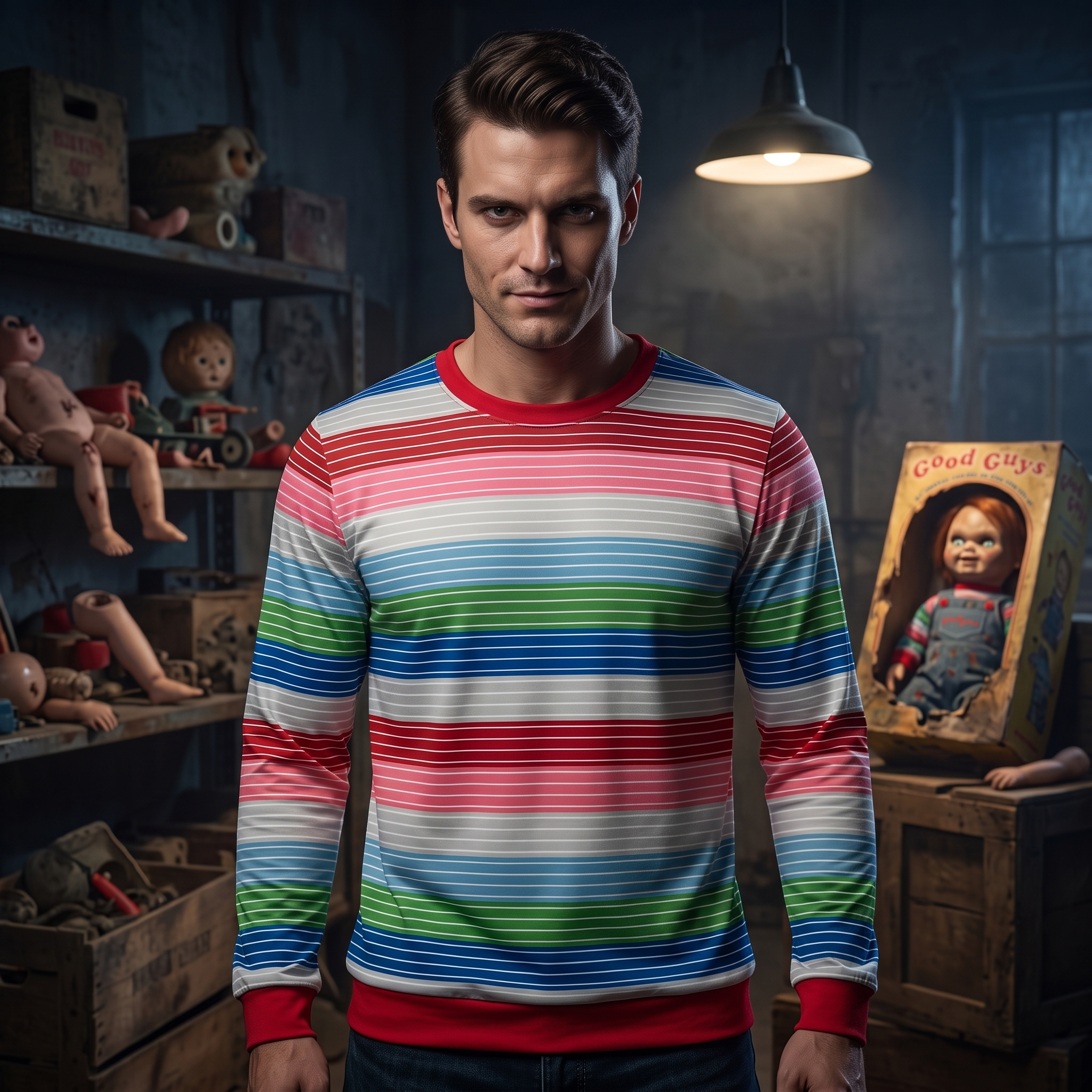 Replica Chuckie Killer Doll Good Guy Movie Adult Unisex Halloween Cosplay Costume Shirt