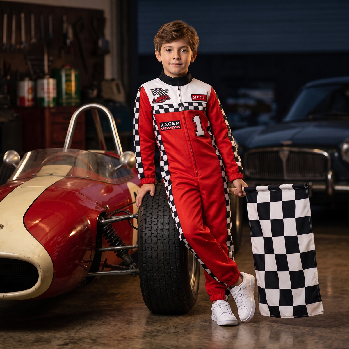Custom Kids Youth Auto Racing Halloween Cosplay Costume Suit