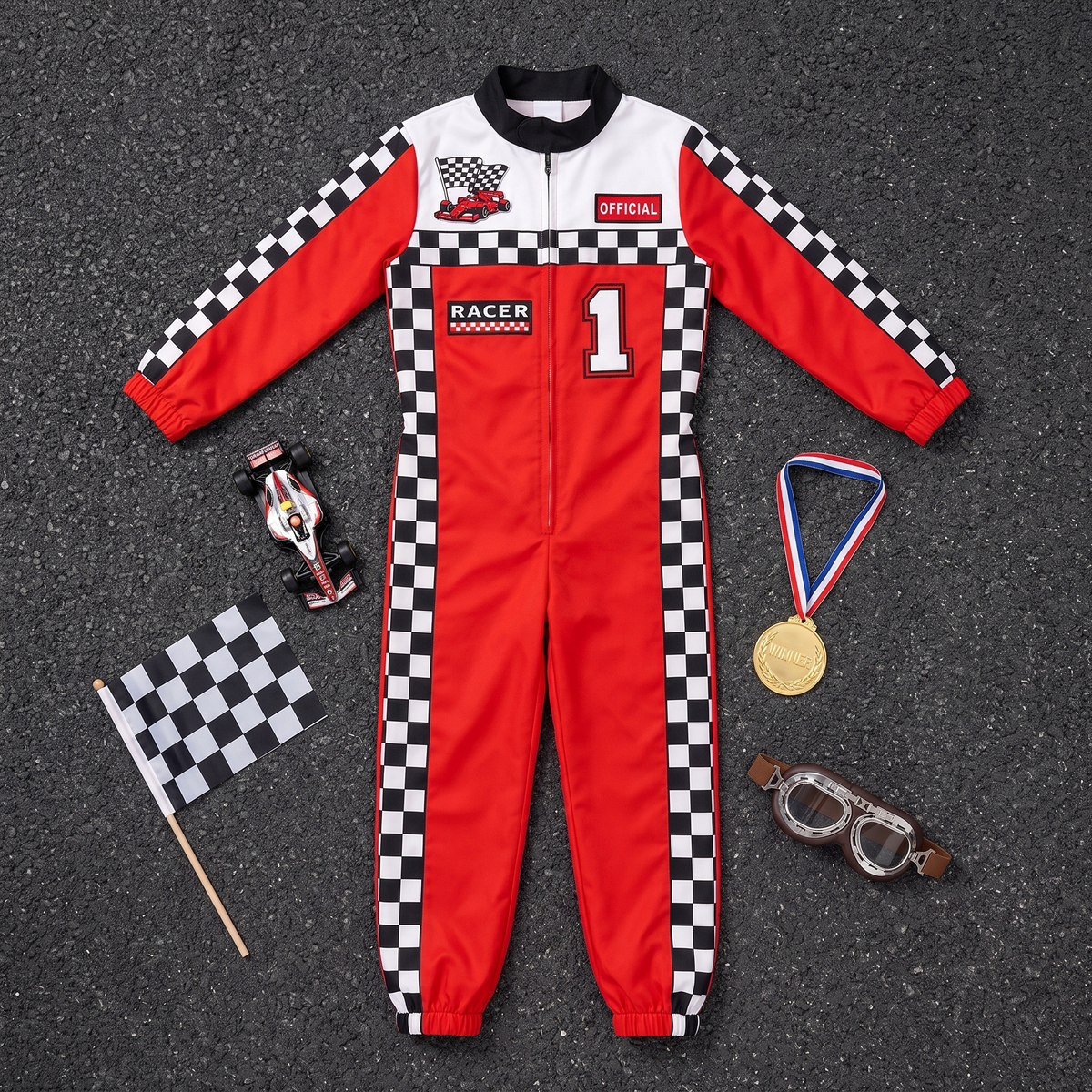 Custom Kids Youth Auto Racing Halloween Cosplay Costume Suit