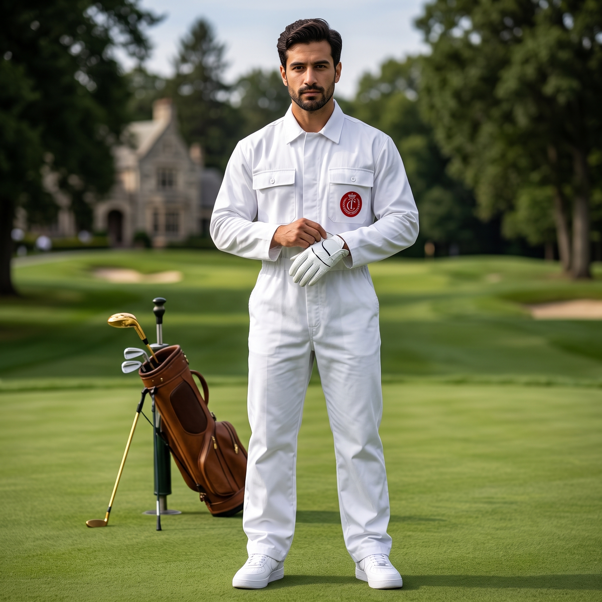 Adult Unisex Happy Gilmore Movie Caddy Jumpsuit Costume