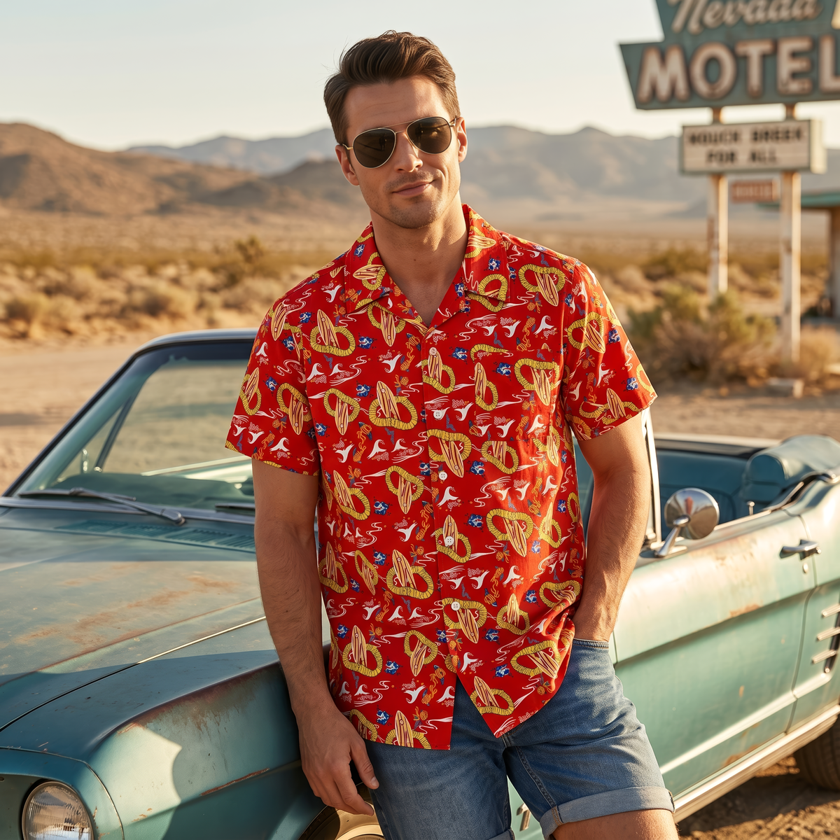 Fear and Loathing Dr. Gonzo Adult Unisex Replica Halloween Cosplay Costume Hawaiian Shirt