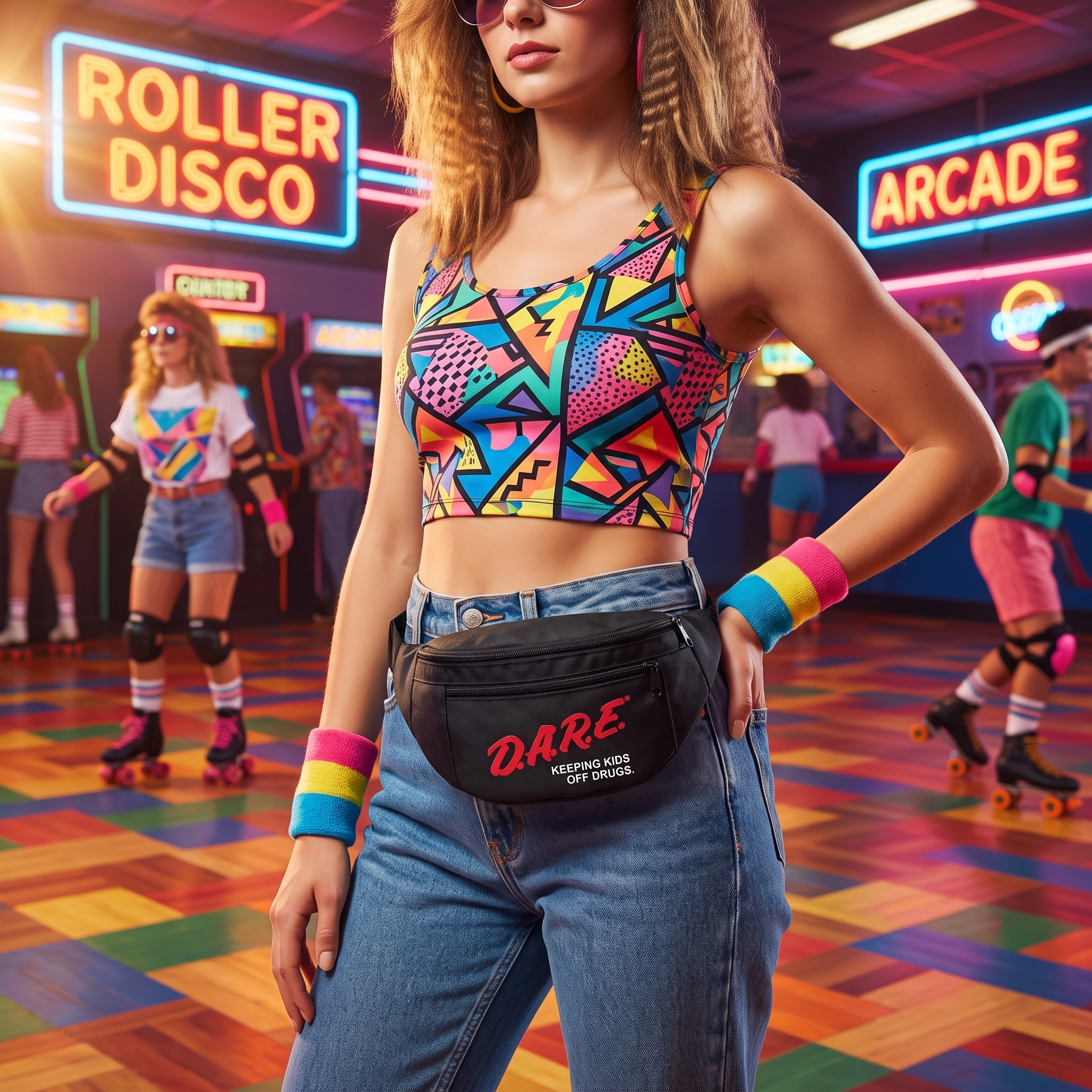 Retro 1980s-1990s D.A.R.E. Logo Fanny Pack (3 Color Options)