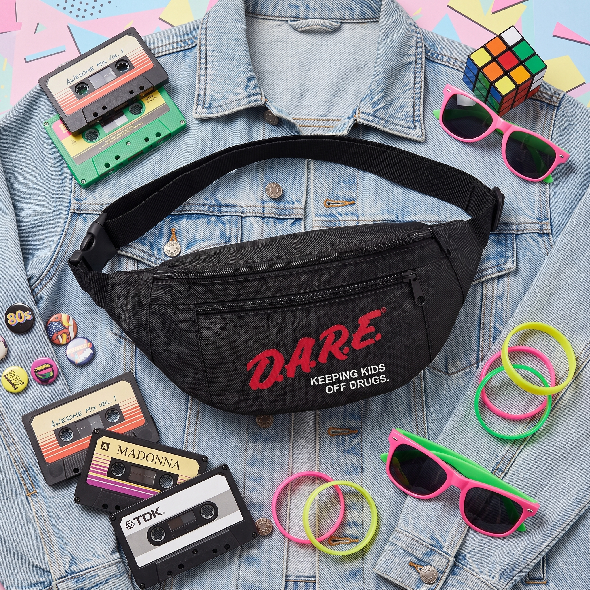 Retro 1980s-1990s D.A.R.E. Logo Fanny Pack (3 Color Options)